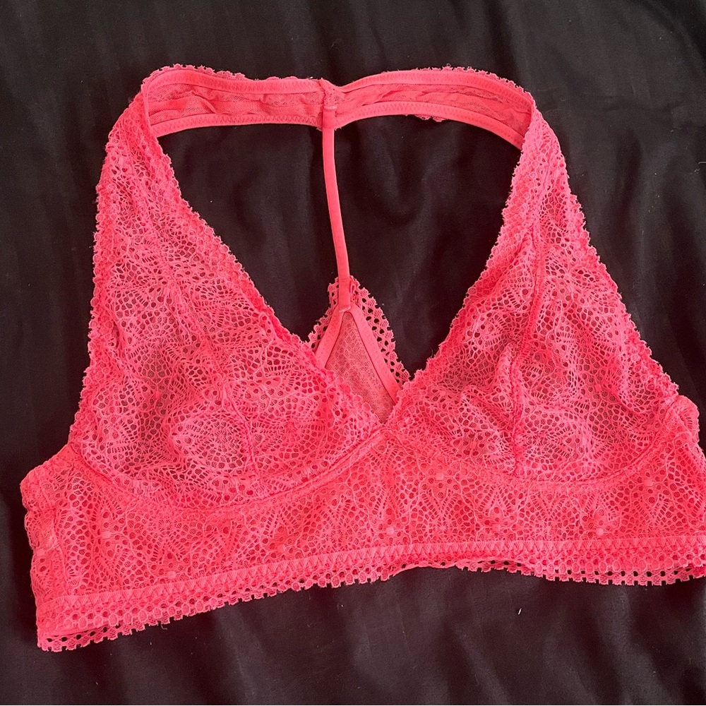 Lace Bralette - Coral Pink